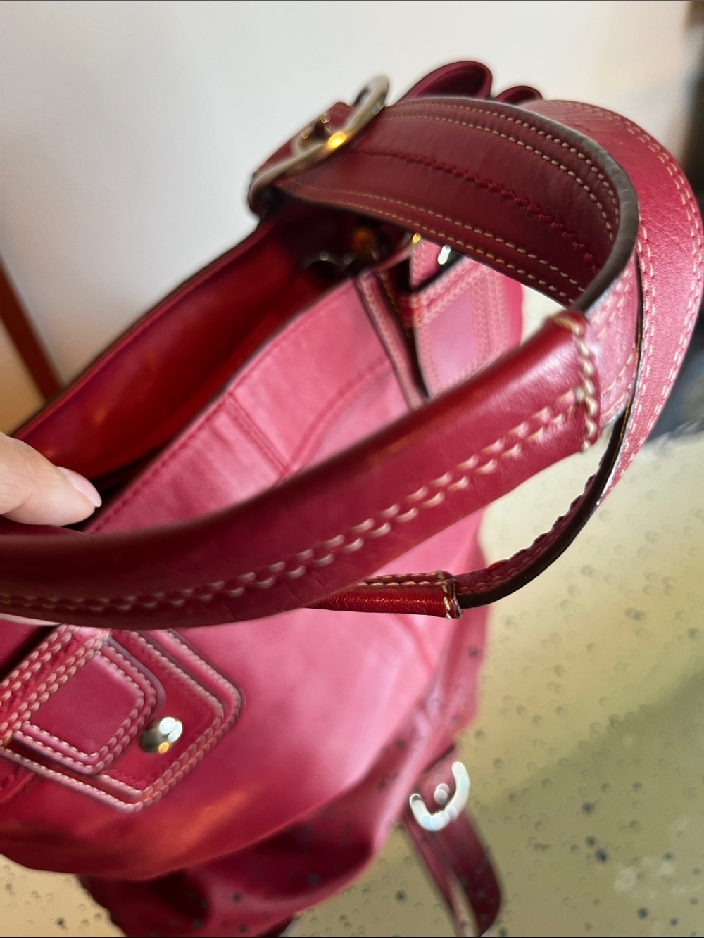 EUC Vintage Coach SoHo Red Leather Shoulder Bag - Picture 7 of 12